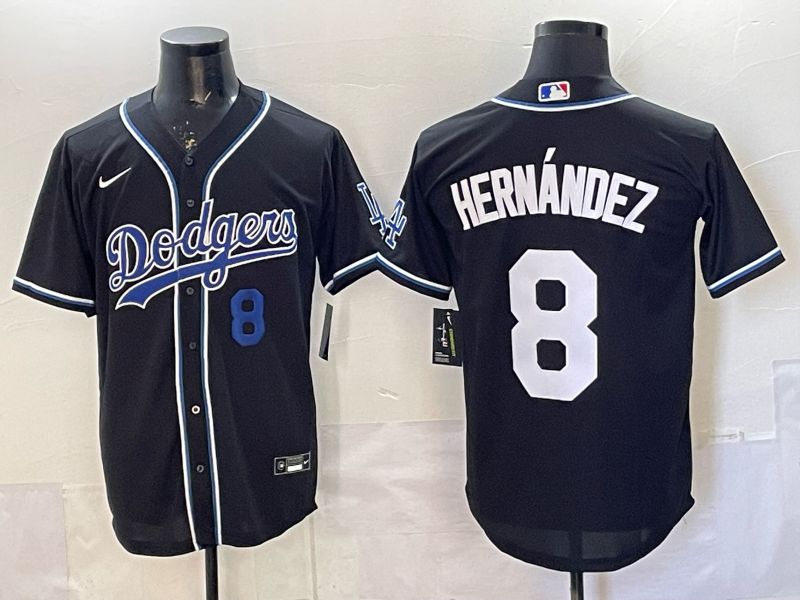 Men 2026 Nike Los Angeles Dodgers #8 Hernandez Black Game MLB Jersey 015->los angeles dodgers->MLB Jersey
